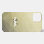 Hellgelbes graues Omelonenmuster Monogram iPhone Hülle (Rückseite (Horizontal))