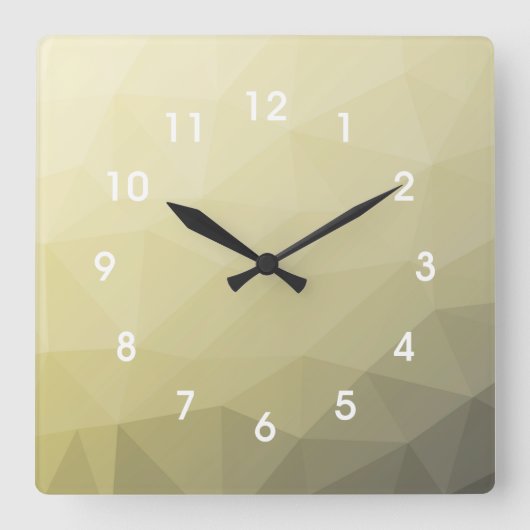 Hellgelbes graues Omelonenmuster Monogram Quadratische Wanduhr (Vorderseite)