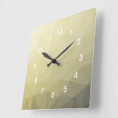 Hellgelbes graues Omelonenmuster Monogram Quadratische Wanduhr (Winkel)