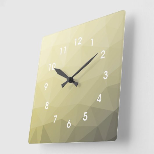 Hellgelbes graues Omelonenmuster Monogram Quadratische Wanduhr (Winkel)