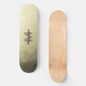 Hellgelbes graues Omelonenmuster Monogram Skateboard (Vorderseite)