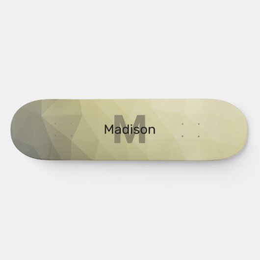 Hellgelbes graues Omelonenmuster Monogram Skateboard (Horizontal)