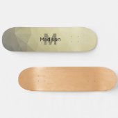 Hellgelbes graues Omelonenmuster Monogram Skateboard (Horizontal)