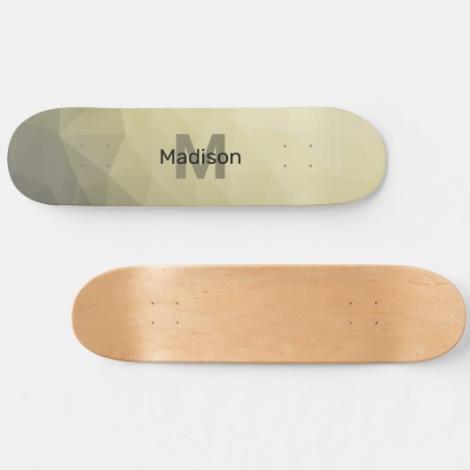 Hellgelbes graues Omelonenmuster Monogram Skateboard (Horizontal)