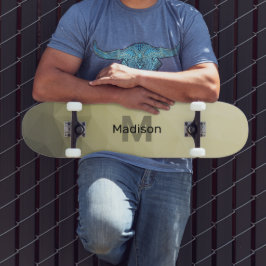 Hellgelbes graues Omelonenmuster Monogram Skateboard