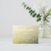 Hellgelbes graues Omelonenmuster Monogram Visitenkarte (Stehend Vorderseite)