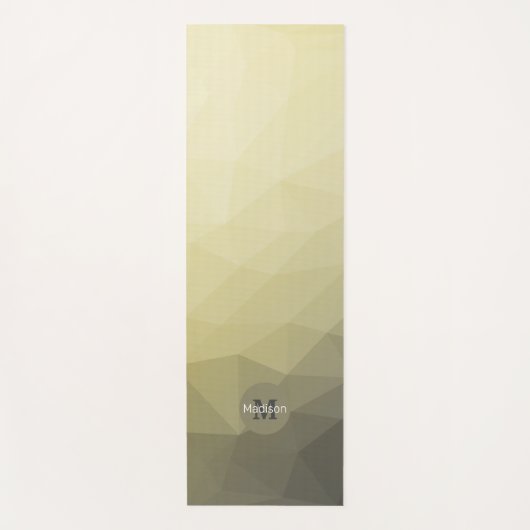 Hellgelbes graues Omelonenmuster Monogram Yogamatte (Vorderseite)