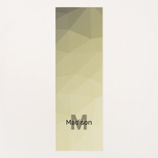 Hellgelbes graues Omelonenmuster Monogram Yogamatte (Vorderseite)