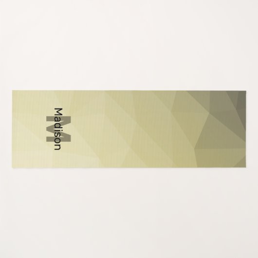 Hellgelbes graues Omelonenmuster Monogram Yogamatte (Vorderseite (Horizontal))