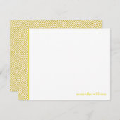 Hellgelbes griechisches Schlüsselmuster Danke, Anm Einladung (Vorne/Hinten)