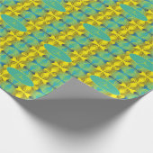 Hellgelbes, grünes Dschungelmuster Monogramm Geschenkpapier (Ecke)