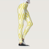 Hellgelbes Grunge Harlequin-Muster Leggings (Rechts)