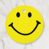 Hellgelbes Happy Lächeln Gesicht Geschenkanhänger (Rückseite)