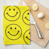 Hellgelbes Happy Lächeln Gesicht Geschirrtuch (Viertel Falte)