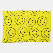 Hellgelbes Happy Lächeln Gesicht Geschirrtuch (Horizontal)