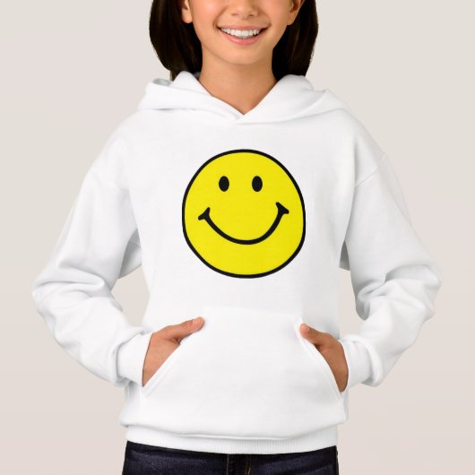 Hellgelbes Happy Lächeln Gesicht Hoodie (Vorderseite)