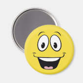 Hellgelbes Happy Lächeln Gesicht Magnet (Vorderseite/Rückseite)