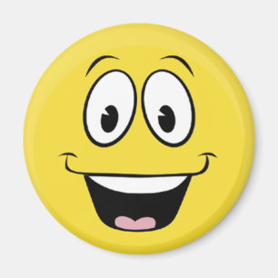 Hellgelbes Happy Lächeln Gesicht Magnet