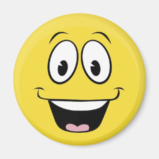 Hellgelbes Happy Lächeln Gesicht Magnet (Vorne)