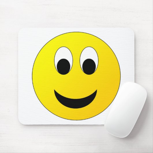 Hellgelbes Happy Lächeln Gesicht Mousepad (Mit Mouse)