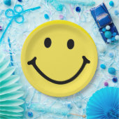 Hellgelbes Happy Lächeln Gesicht Pappteller (Party)