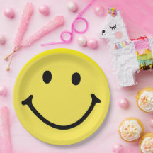 Hellgelbes Happy Lächeln Gesicht