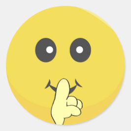 Hellgelbes Happy Lächeln Gesicht Runder Aufkleber