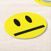 Hellgelbes Happy Lächeln Gesicht Runder Pappuntersetzer (Angewinkelt)