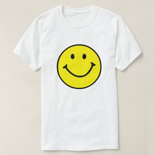 Hellgelbes Happy Lächeln Gesicht T-Shirt (Design vorne)