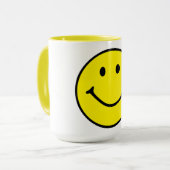 Hellgelbes Happy Lächeln Gesicht Tasse (Vorderseite Links)