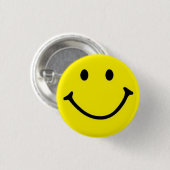 Hellgelbes Happy Smile Face Button (Vorne & Hinten)