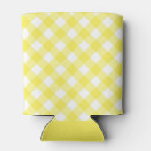 Hellgelbes klassisches Gingham-Muster mit Monogram Dosenkühler (Rückseite)