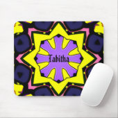 Hellgelbes, lila, blaues, rosa Design. Mousepad (Mit Mouse)