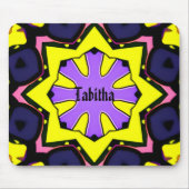 Hellgelbes, lila, blaues, rosa Design. Mousepad (Vorne)