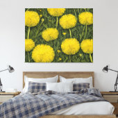 hellgelbes Löwenzahnfeld Kunstprint Leinwanddruck (Insitu (Schlafzimmer))