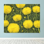 hellgelbes Löwenzahnfeld Kunstprint Leinwanddruck (Insitu (Holzboden))