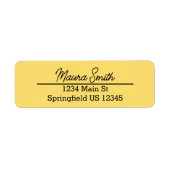Hellgelbes minimales Rückadresslabel (Vorne)
