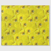 Hellgelbes Mohnmuster Geschenkpapier (Flach)