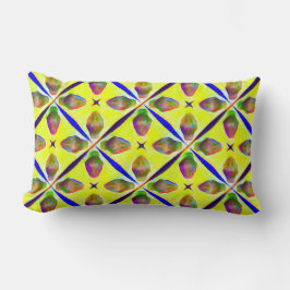 Hellgelbes Muster Grafik Illustration Lendenkissen