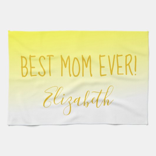 Hellgelbes Ombre Beste Mama je Geschirrtuch (Horizontal)