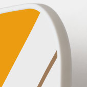 Hellgelbes Orange Mocha Weißes Racing Streifen Pickleball Schläger (Linke Seite)