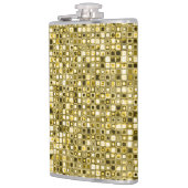 Hellgelbes "Popcorn" Textured Grid Muster Flachmann (Links)