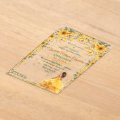 Hellgelbes Quinceañera Blumendesign Acryleinladungen (Ablage )