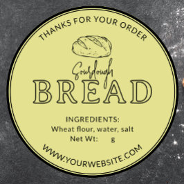 Hellgelbes Rohbrot Danke Aufkleber