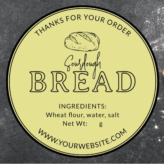 Hellgelbes Rohbrot Danke Aufkleber