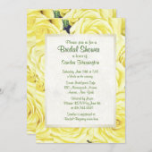 Hellgelbes Rosenblütenblumen-Brautparty Einladung (Vorne/Hinten)
