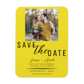 Hellgelbes Save the Date Foto Hochzeit Magnet (Vertikal)