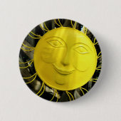 Hellgelbes, sonniges Gesicht Button (Vorderseite)