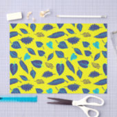 Hellgelbes tropisches Leaf-Muster Seidenpapier (Handwerk)