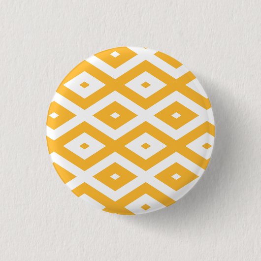 Hellgelbes und weißes Rautenmuster Button (Vorderseite)